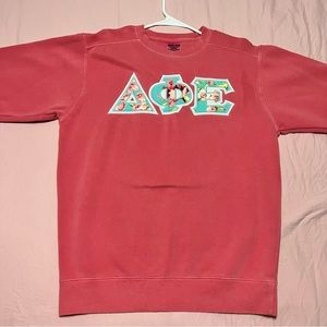 DELTA PHI EPSILON SWEATSHIRT STITCHED LETTERS (PINK)